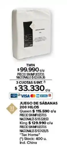 Carrefour Twin juego de sábanas 200 hilos oferta