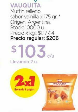 Farmacity Muffin relleno sabor vainilla x 175 gr. oferta