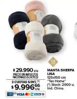 Carrefour Tex manta sherpa lisa oferta