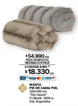 Carrefour Tex home manta pie de cama piel oferta