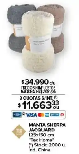 Carrefour Tex home manta shera jacquard oferta