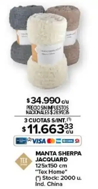 Carrefour Tex home manta shera jacquard oferta
