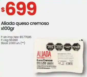 Changomas Aliada queso cremoso oferta