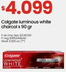 Changomas Colgate luminous white charcol oferta