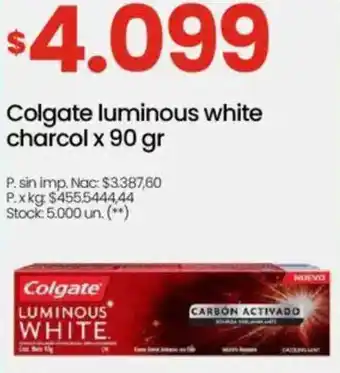 Changomas Colgate luminous white charcol oferta