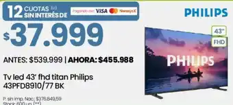 Changomas Philips tv led 43' fhd titan oferta