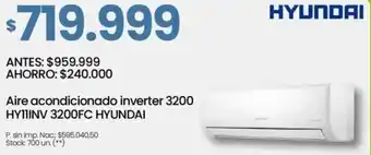 Changomas Hyundai aire acondicionado inverter 3200 oferta
