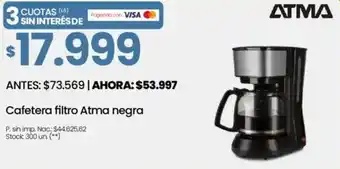 Changomas Atma cafetera filtro negra oferta
