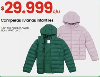 Changomas Camperas livianas infantiles oferta