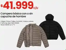 Changomas Campera básica con o sin capucha de hombre oferta