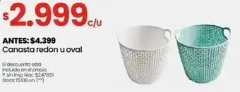 Changomas Canasta redon u oval oferta