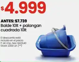 Changomas Balde + palangan cuadrada oferta
