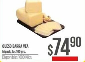 Supermercados Vea Queso Barra Vea Tripack, los 100 grs oferta