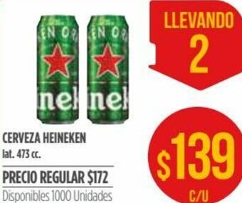 Supermercados Vea Cerveza Heineken lat. 473 cc. oferta