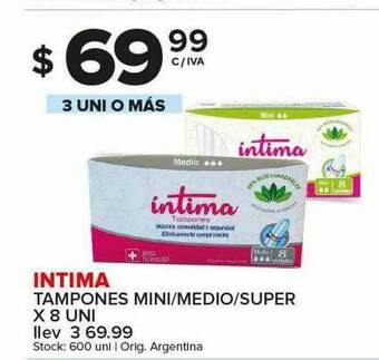 Carrefour Maxi Intima Tampones Mini Medio Super oferta