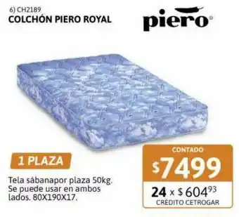 Cetrogar Colchón Piero Royal Piero oferta