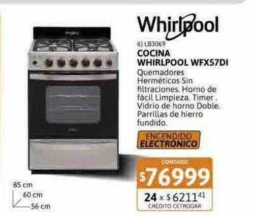 Cocina Whirlpool Wfx57di oferta en Cetrogar