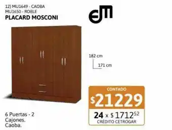 Cetrogar Mu1649 Caoba Mu1650 Roble Placard Mosconi oferta