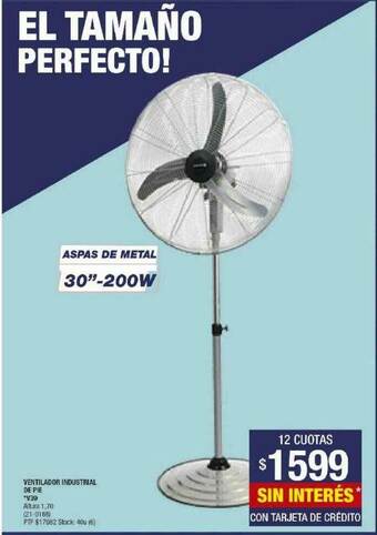 Ventilador Industrial De Pie V39