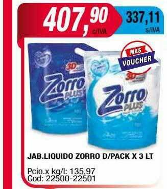 Maxiconsumo Jab.liquido Zorro D Pack oferta