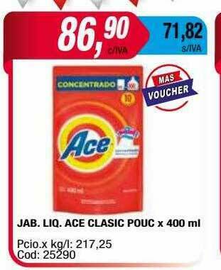 Maxiconsumo Jab. Liq. Ace Clasic Pouc oferta
