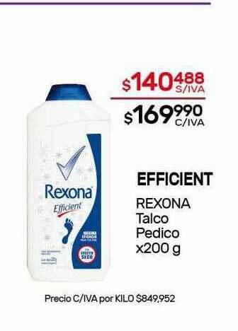 Nini Mayorista Efficient Rexona Talco Pedico oferta