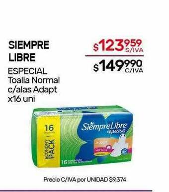 Nini Mayorista Siempre Libre Especial Toalla Normal C Alas Adapt oferta