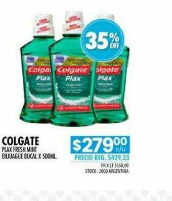 Pigmento Colgate Plax Fresh Mint Enjuague Bucal oferta