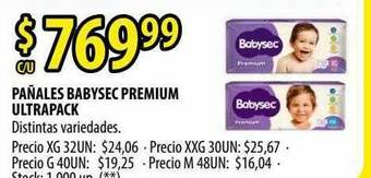 Punto Mayorista Pañales Babysec Premium Ultrapack oferta