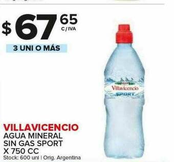 Carrefour Maxi Villavincencio Agua Mineral Sin Gas Sport oferta