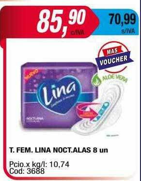 Maxiconsumo T. Fem. Lina Noct.alas 8 Un oferta