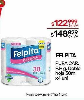Nini Mayorista Felpita Pura Car. P.hig. Doble Hoja oferta