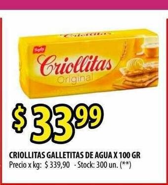 Punto Mayorista Criollitas Galletitas De Agua oferta