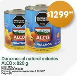 Supermercados Buenos Días Alco duraznos al natural mitades oferta