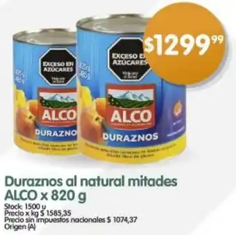 Supermercados Buenos Días Alco duraznos al natural mitades oferta