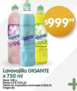 Supermercados Buenos Días Gigante lavavajilla oferta