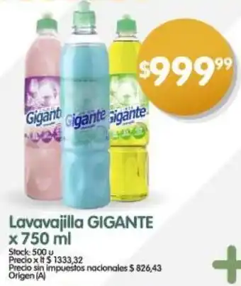 Supermercados Buenos Días Gigante lavavajilla oferta
