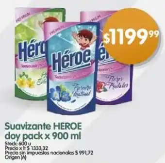 Supermercados Buenos Días Héroe suavizante doy pack oferta