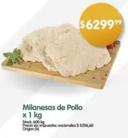 Supermercados Buenos Días Milanesas de pollo oferta