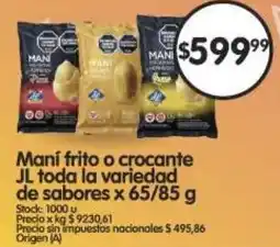 Supermercados Buenos Días Maní frito o crocante jl toda la variedad de sabores oferta