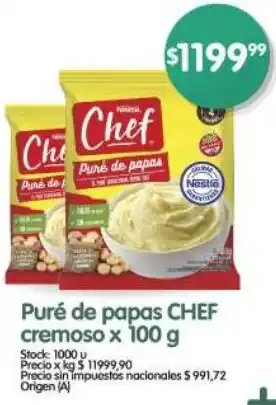 Supermercados Buenos Días Chef puré de papas cremoso oferta