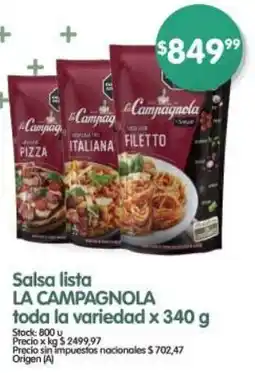 Supermercados Buenos Días La Campagnola salsa lista toda la variedad oferta