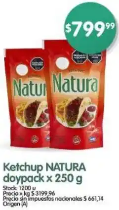 Supermercados Buenos Días Natura ketchup doypack oferta