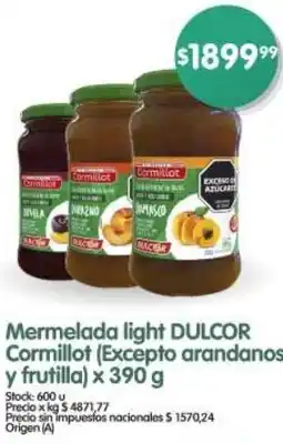 Supermercados Buenos Días Cormillot dulcor mermelada light oferta