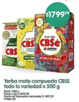 Supermercados Buenos Días CBSé Yerba mate compuesta toda la variedad oferta
