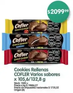 Supermercados Buenos Días Cofler cookies rellenas varios sabores oferta