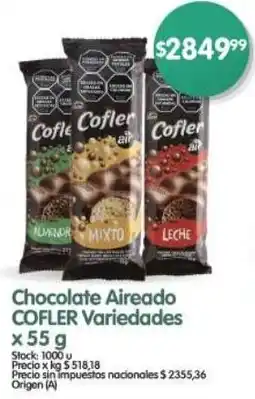 Supermercados Buenos Días Cofler chocolate aireado variedades oferta