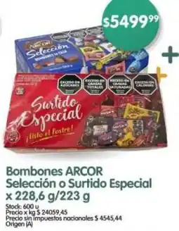 Supermercados Buenos Días Arcor bombones selección o surtido especial oferta