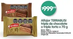 Supermercados Buenos Días Terrabusi alfajor triple de chocolate o triple torta oferta