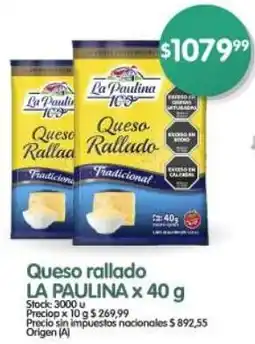 Supermercados Buenos Días La Paulina queso rallado oferta